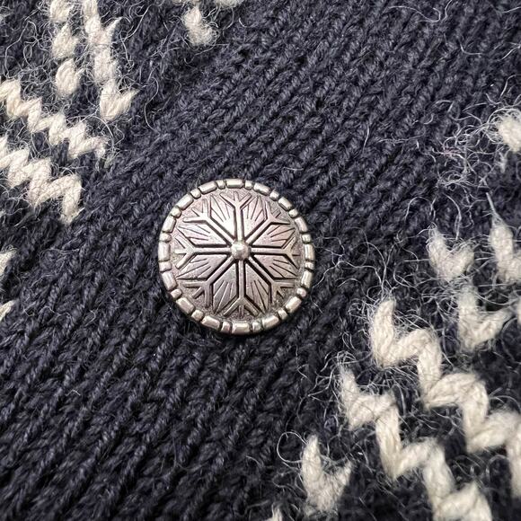 Vintage Tommy Hilfiger Fair Isle Winter Snowflake Holiday Sweater Black White L - Picture 3 of 10